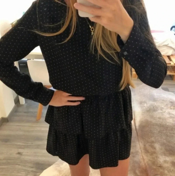 Scotch & Soda Stars Print Long Sleeve Low Waist Mini Ruffled Dress Size Medium. - Picture 3 of 16